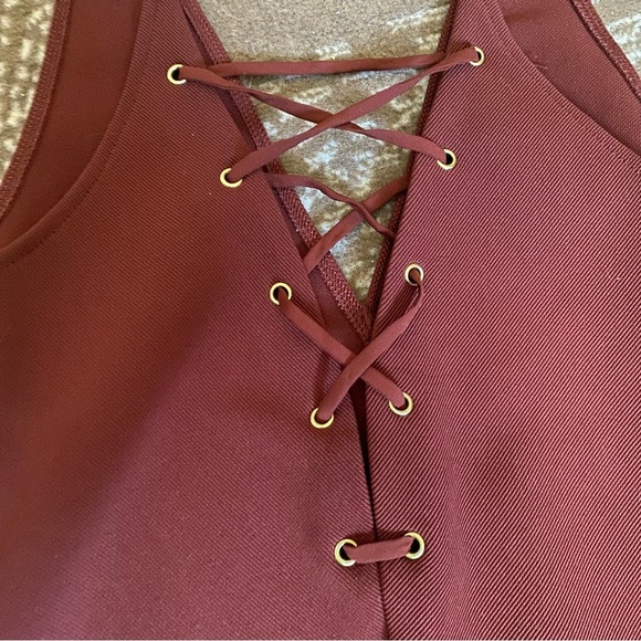 Express Burgundy Bodysuit - Picture 3 of 5